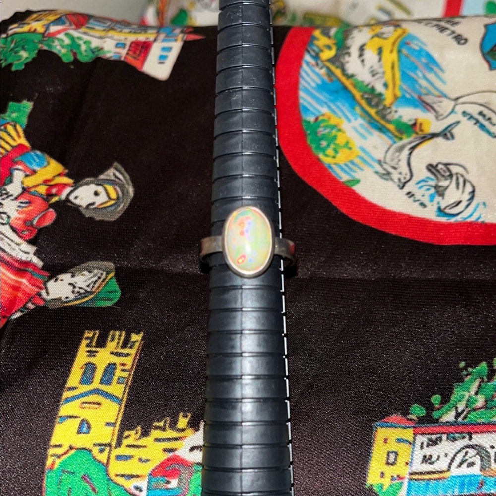 Sterling Silver Opal Oval Ring - image 5